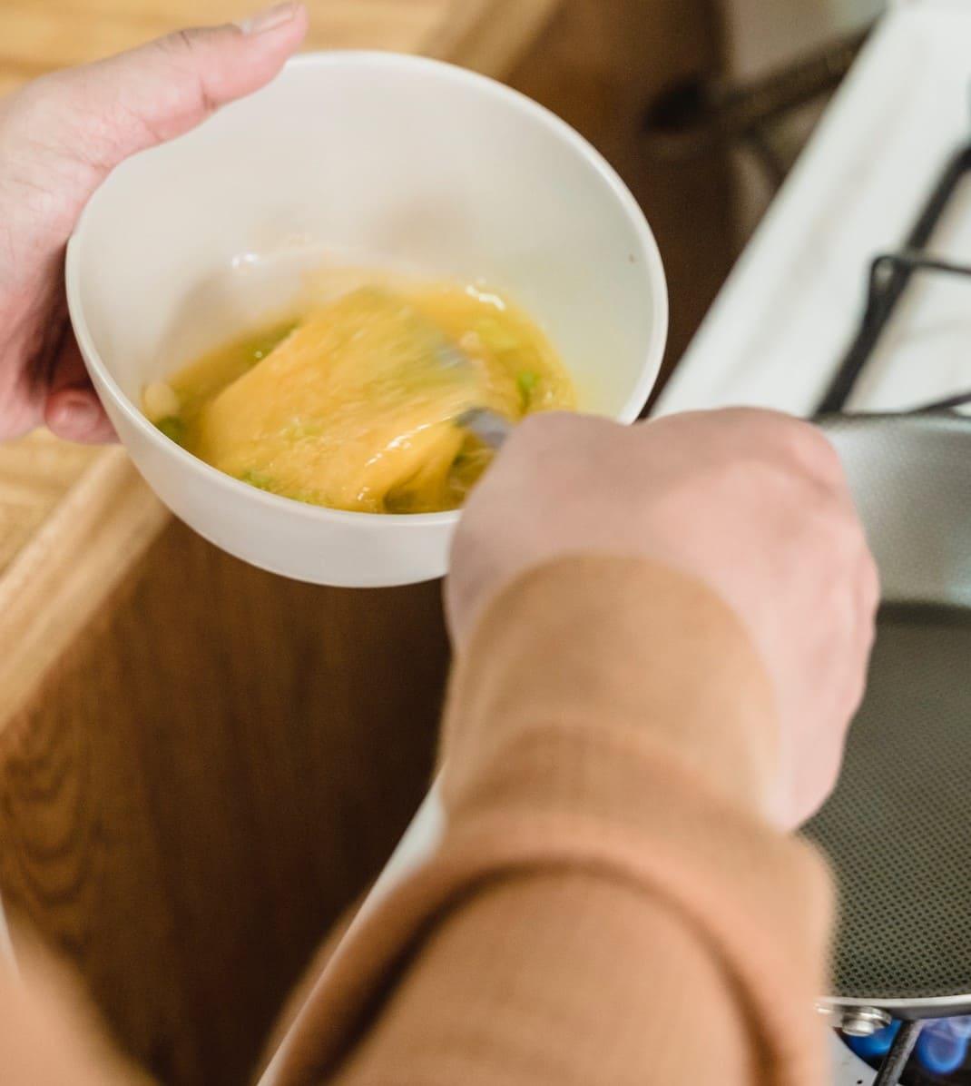 huevos batidos tortilla de patatas