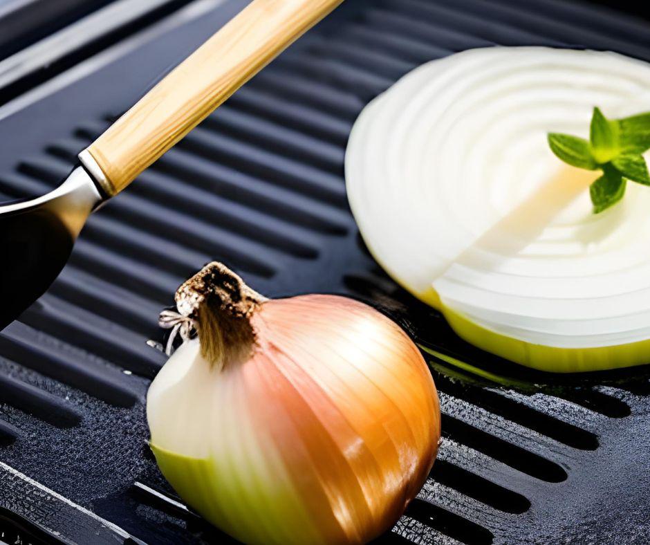 frotar cebolla en plancha o parrilla