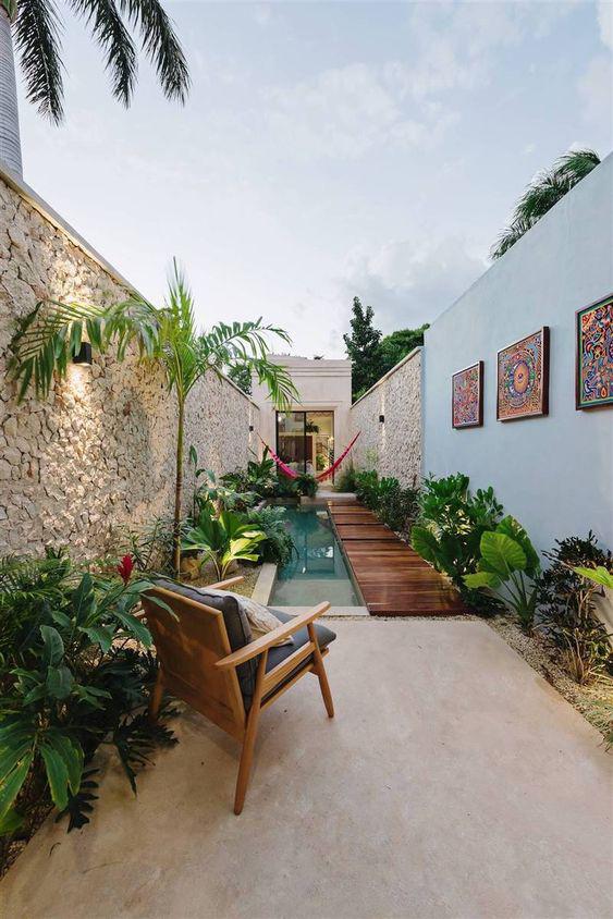 Área social en jardines pequeños