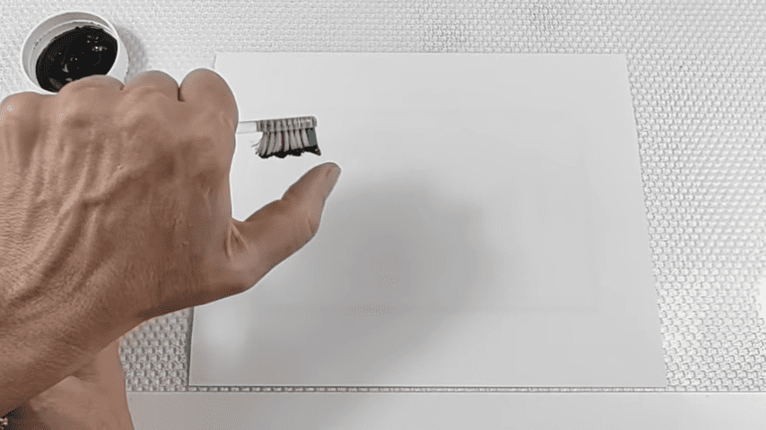 sepillo para salpicar gris y blanco