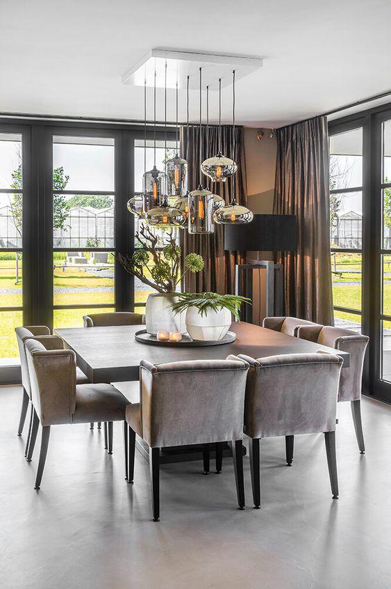 Diseños de mesas cuadradas para comedores modernos
