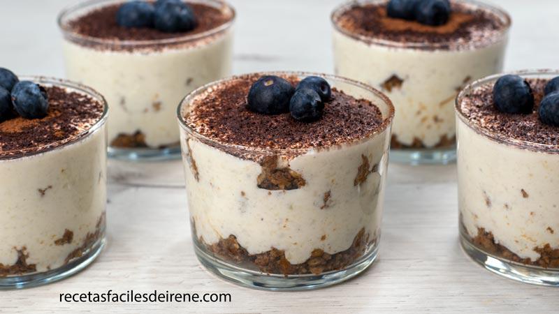 tiramisú fácil en vasitos saludable