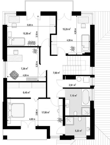 croquis con medidas de hogar