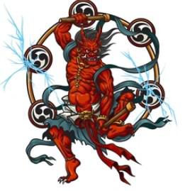 Raijin, el dios de los truenos y relámpagos