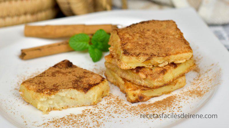 receta de leche frita en freidora de aire y a la plancha