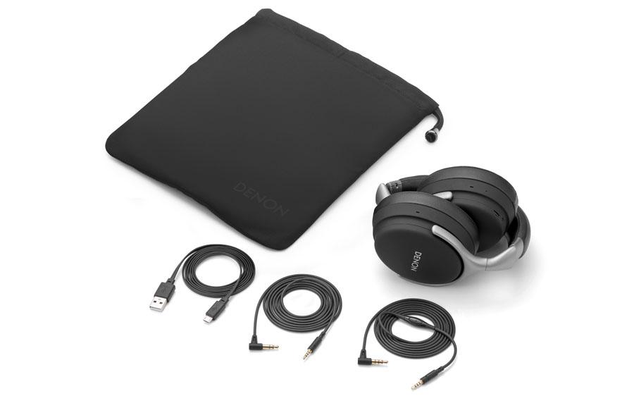 Denon AH-GC25W y sus accesorios incluidos con la compra