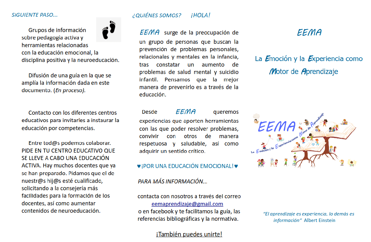 Texto del tríptico que comparte EEMA