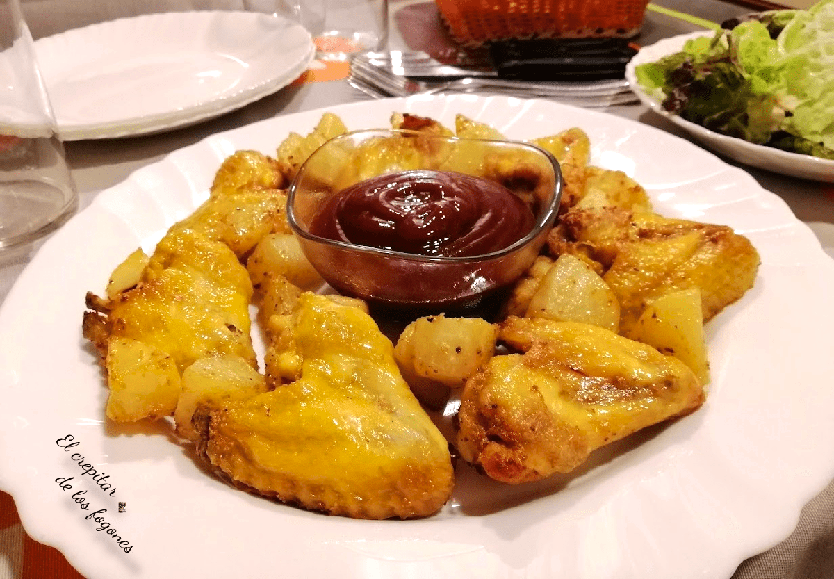 alitas de pollo con patatas