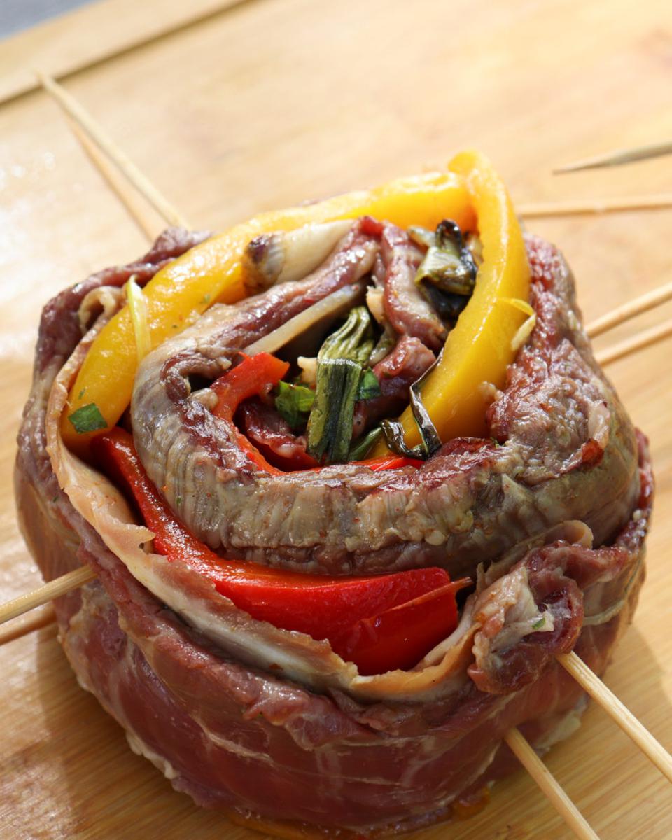 entraña carne rellena plancha plancheta