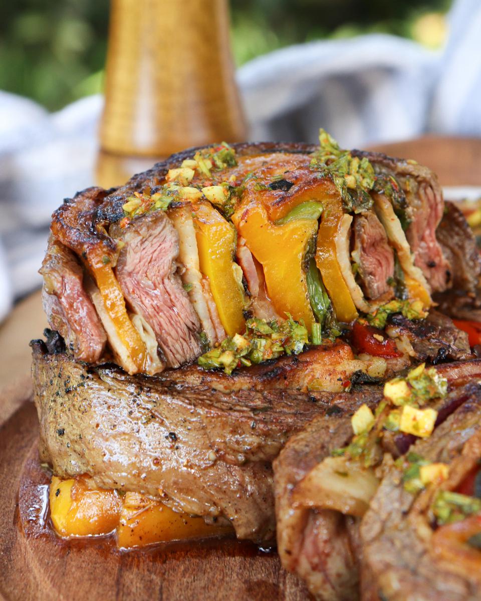 entraña carne rellena plancha plancheta