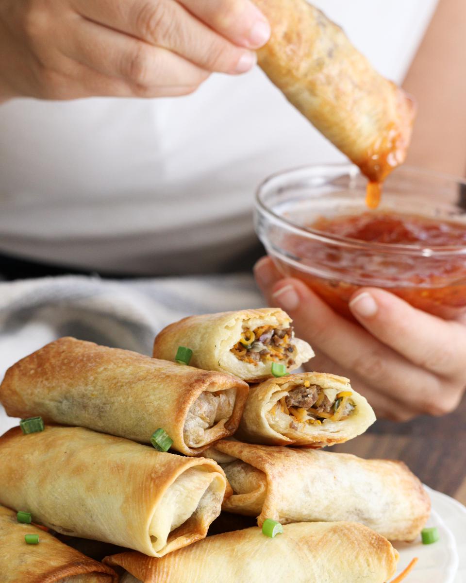 arrolladitos rollitos primavera carne