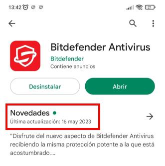 actualización de base de datos