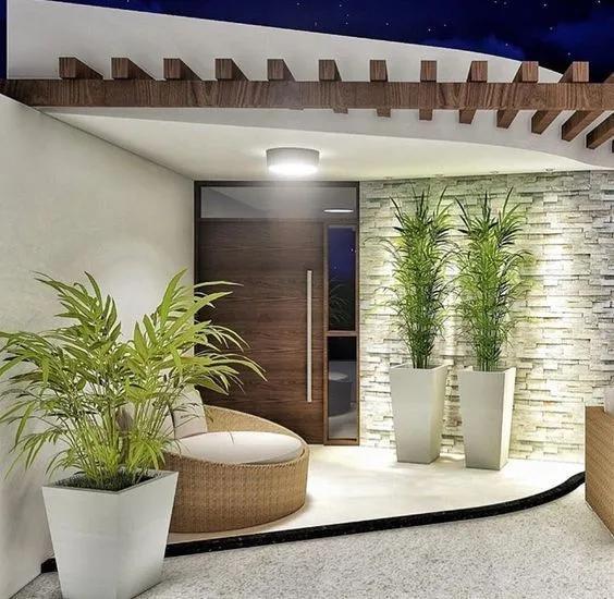 Iluminación para paisajismo de entradas principales