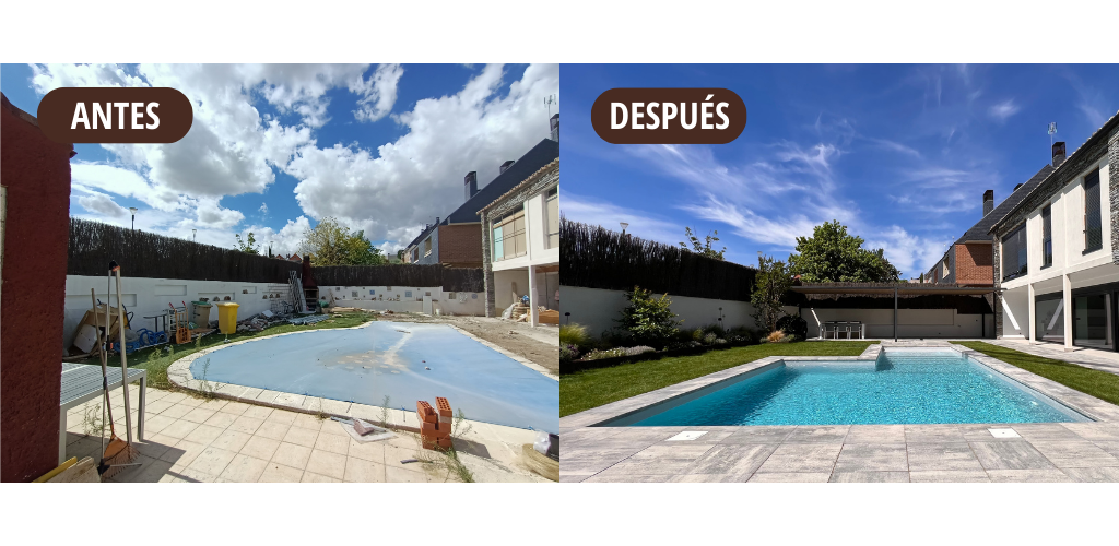 antes y despues jardin