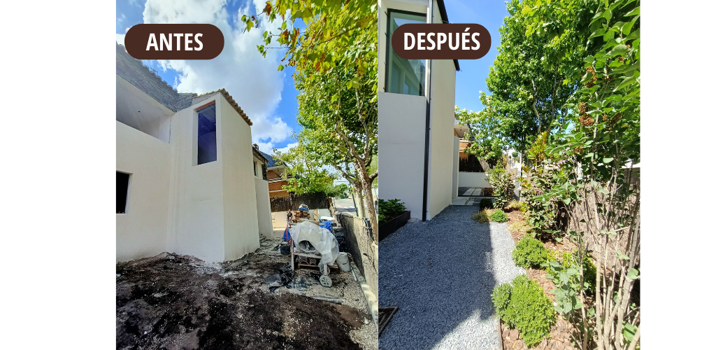 Antes y despues jardin
