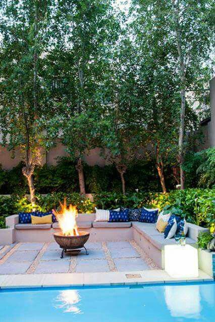 Zona de fogatas para el patio