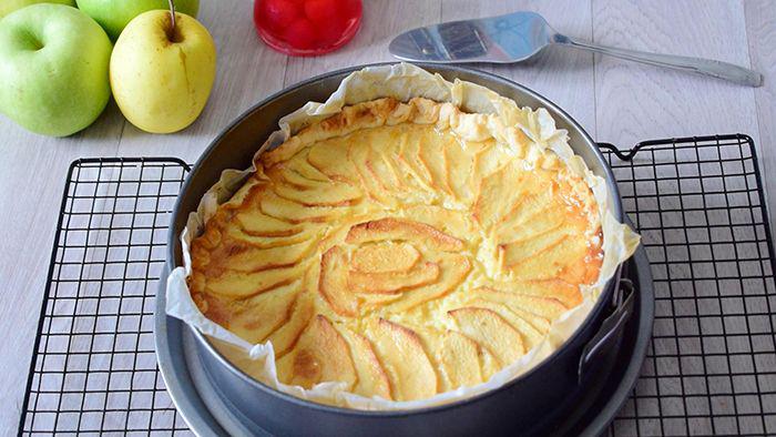 receta de tarta de manzana y hojaldre