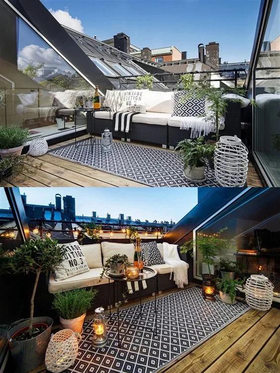 Terrazas con alfombras