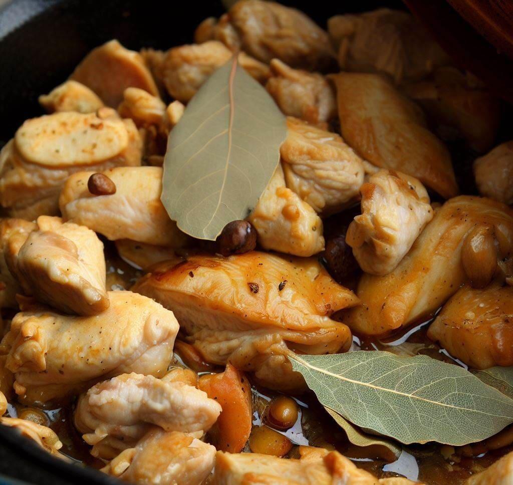 Dorar el pollo al ajillo