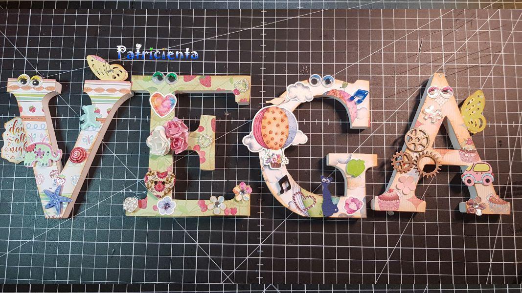 Nombre Vega decorado en madera