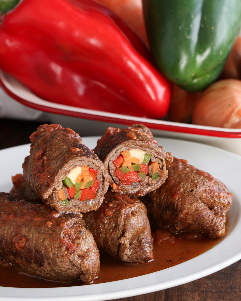 niños envueltos carne rellena queso