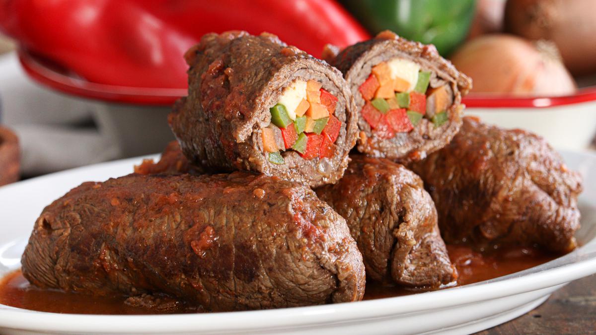 niños envueltos carne rellena queso