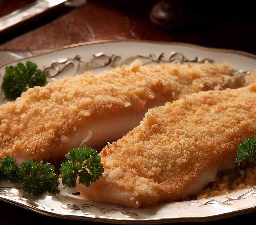 pescado frito en freidora de aire presentacion