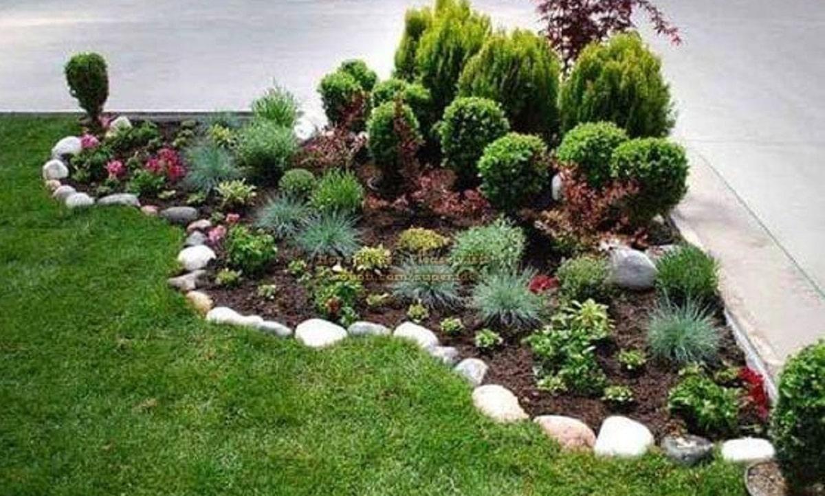 jardín-con-piedras-y-flores