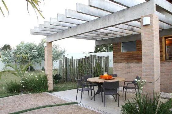 Terrazas con pérgola de concreto