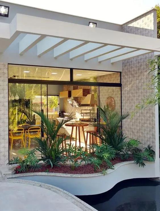 Fachadas de casas con pérgola de concreto