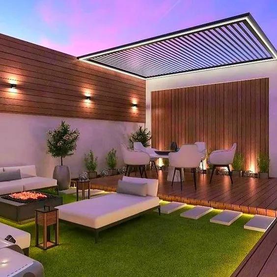 Iluminación para patios modernos