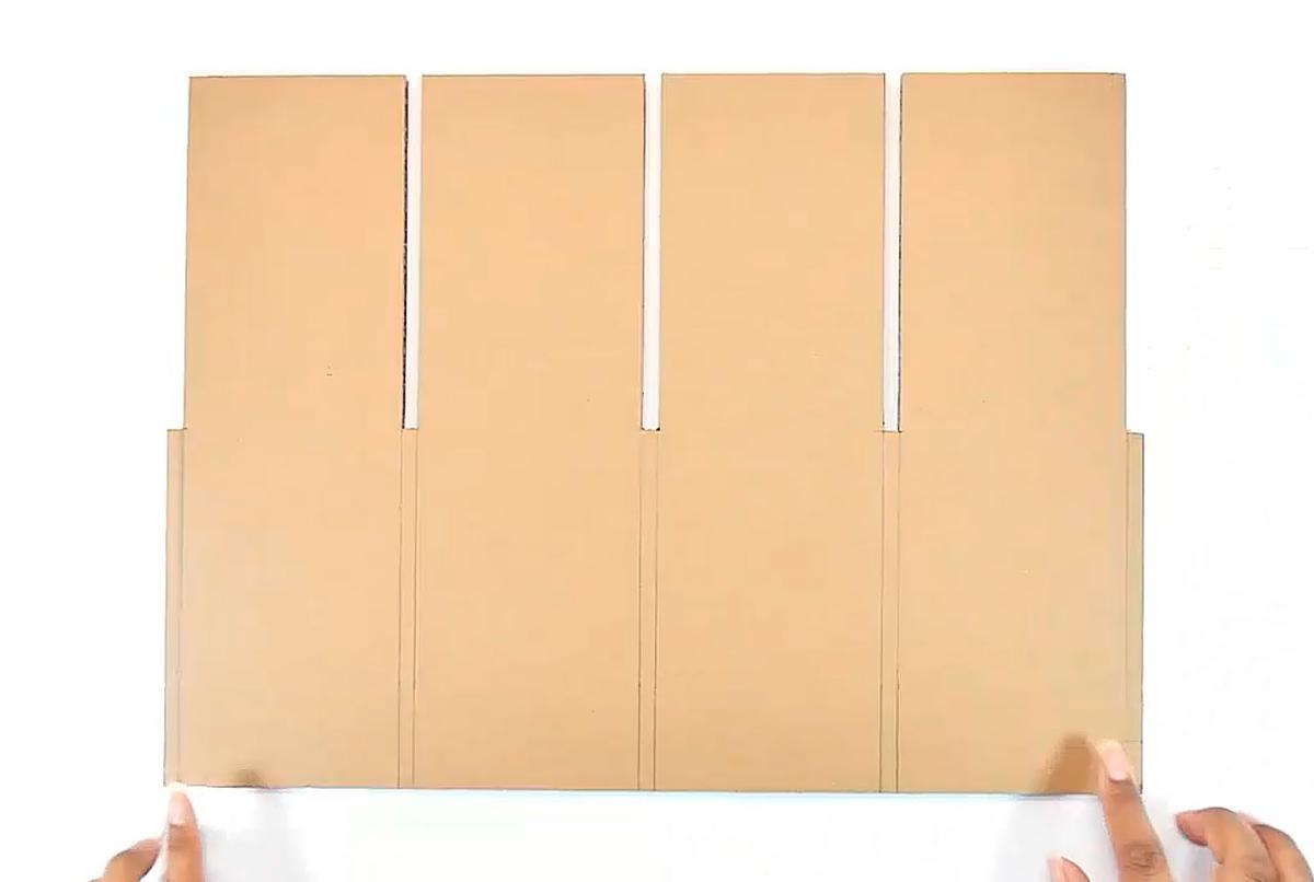 Cajonera con cajas recicladas