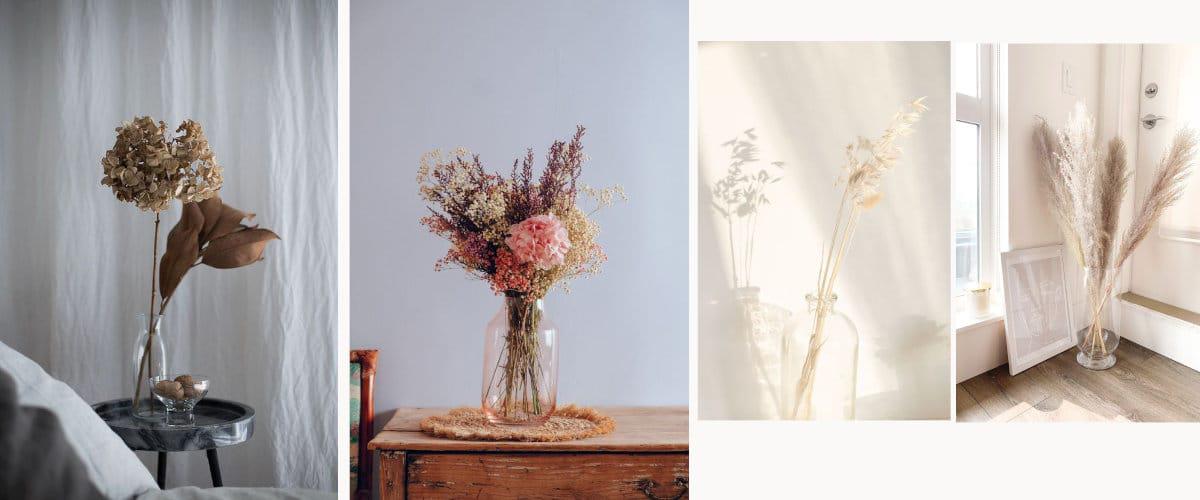 Jarrón con flores secas