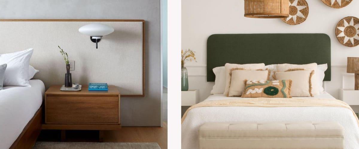 Cabeceros de cartón rectangulares tapizados