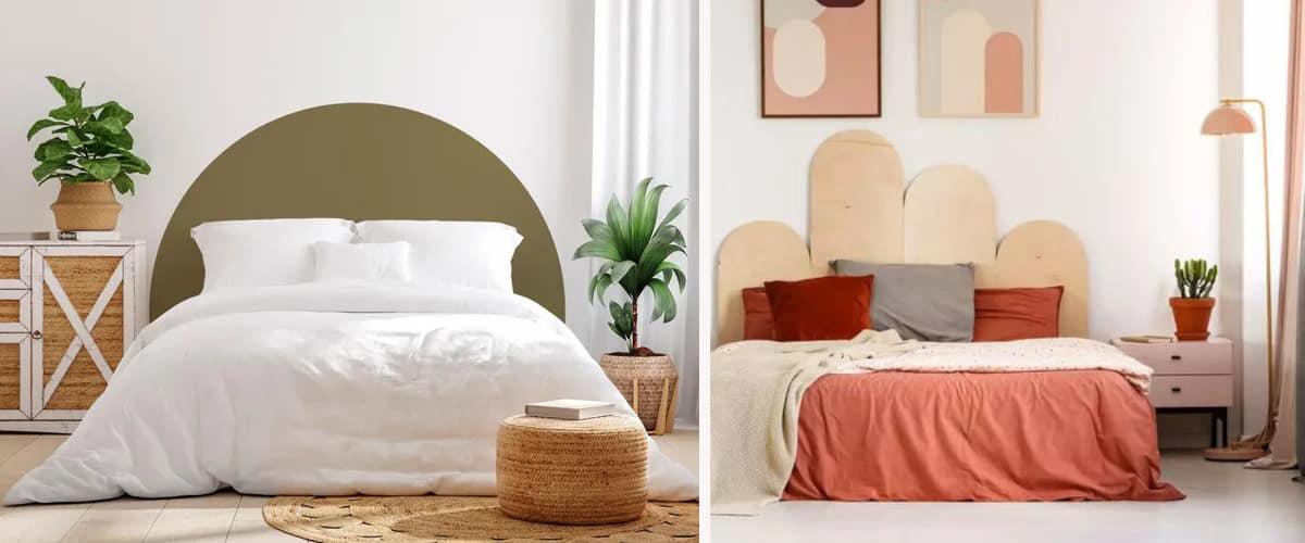 Cabeceros de cartón con formas geométricas