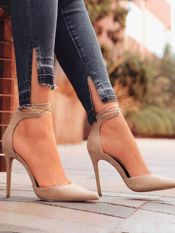 tacones nude de moda