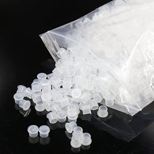 YATEICBC 100 piezas tazas de tinta de tatuaje,tapas de tinta de tatuaje,tazas de tinta,tazas de tatuaje de pigmento de plástico,Tatuar Contenedor Kit De Accesorios para Tatuaje,plástico para tatuajes