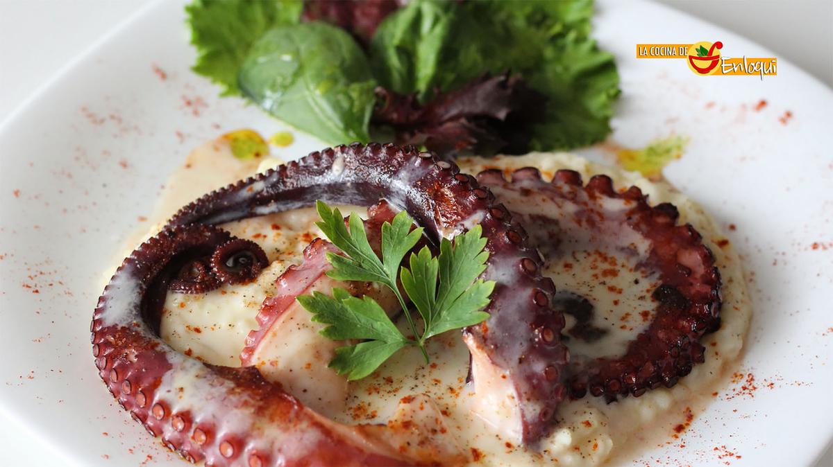Pulpo a la plancha con queso