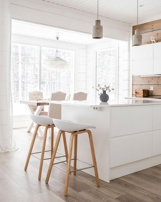 cocina-blanco-y-madera-iluminación.