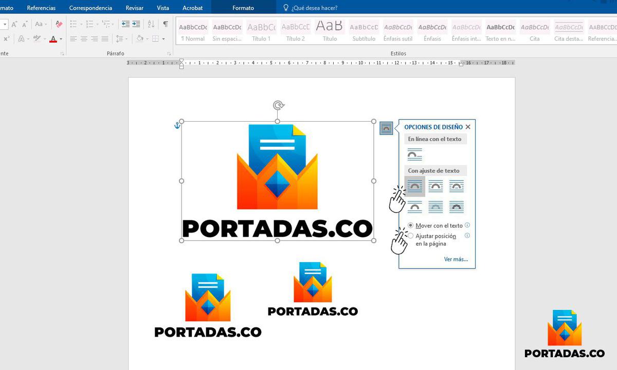 Agrupar imágenes en Word paso 1