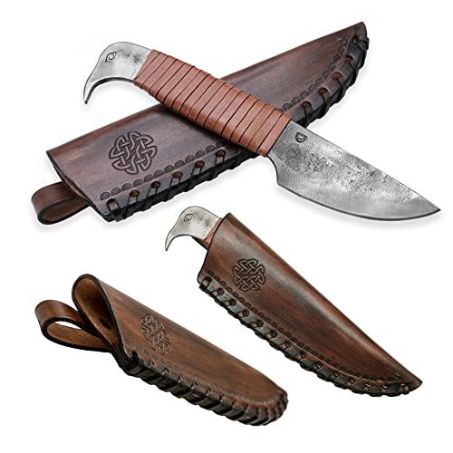 Bird Head -Madhammers - Cuchillo de acero forjado a mano con muelle de estilo celta, hoja afilada y...