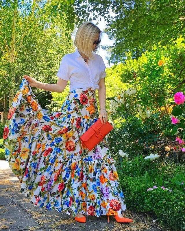 maxi faldas para primavera - verano en mujeres maduras