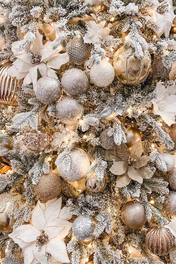 decoracion de navidad chanpaña blanco