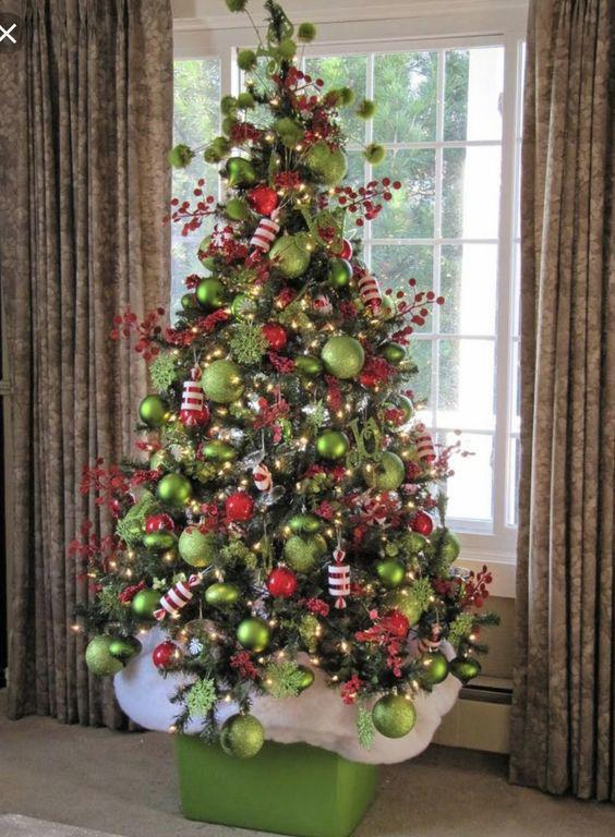 decoracion de navidad color rojo y verde 