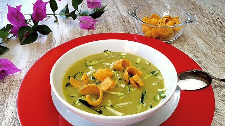 Crema fria de calabacin 2 texturas