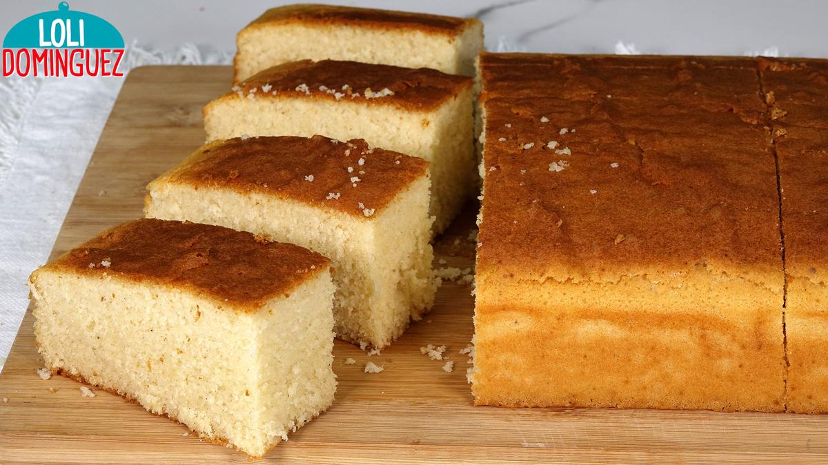 BIZCOCHO DE NATA (crema de leche) Y MAICENA. Sorprendente por su ternura y suavidad, pero sobre todo por su sabor realmente exquisito, un bizcocho fácil y rápido de hacer