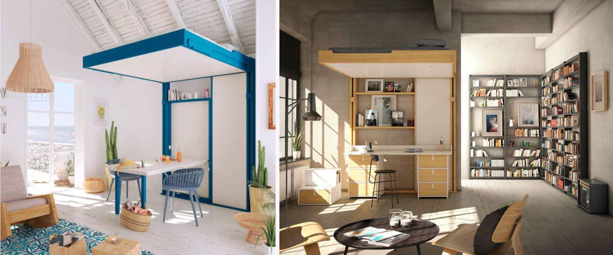 Camas elevables al techo, camas para ahorrar espacio