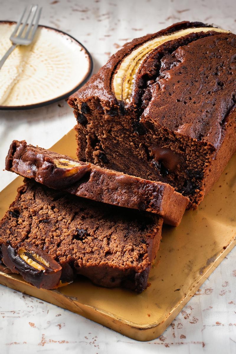 Banana bread de chocolate sin gluten receta