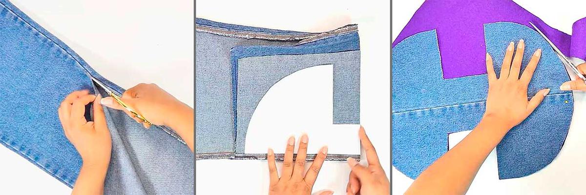 Bolsita de niña con reciclaje de jeans