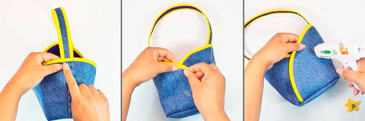 Bolsita de niña con reciclaje de jeans